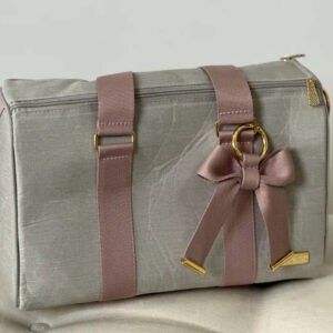 Bolsa da Mamãe - Linho Bege com Fitas Rosê