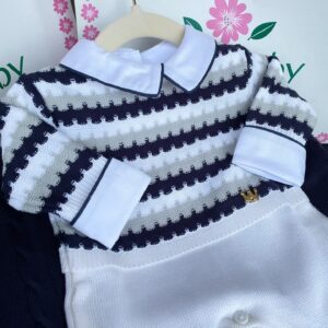 PROMOÇÃO Kit Saída Maternidade Com Pingente Dourado Personalizável Completa - Veste Até 4 Meses (Menino)