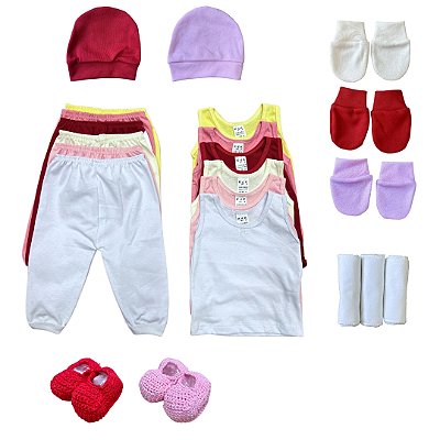 Kit 30 Peças Enxoval de Bebê em Algodão com Sapatinhos - Imagem 2
