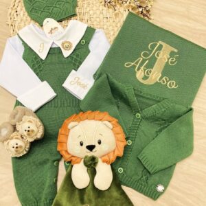 Kit Saída Maternidade Personalizável Verde folha Completa - Personalize Com o Nome do Seu Príncipe