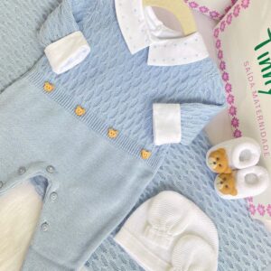 Kit Saída Maternidade Personalizável Completa AZUL CLARO - Personalize Com o Nome do Seu Príncipe