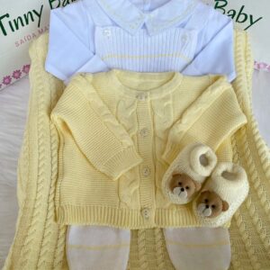 Kit Saída Maternidade Personalizável Completa Branco + Amarelo | Personalize Com o Nome do Seu Príncipe