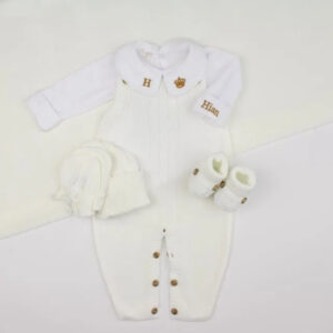 Saída De Maternidade Masculina Bebê Tricô Caio Off White