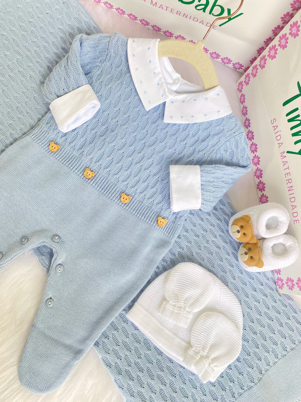 PROMOÇÃO Kit Saída Maternidade Personalizável Completa - Veste Até 4 Meses (Menino) - Imagem 9