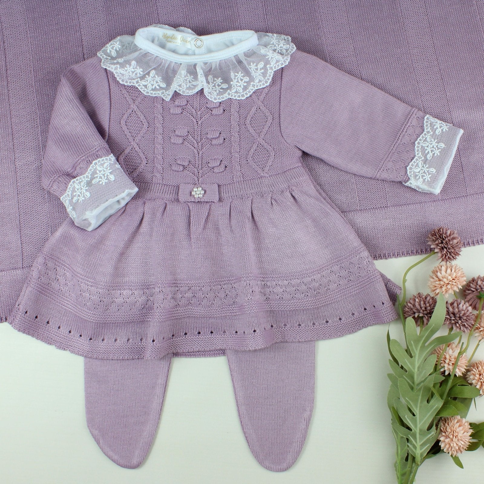 Kit Saída Maternidade Vanessa Body renda - Personalize Com o Nome da Sua Princesa - Imagem 3