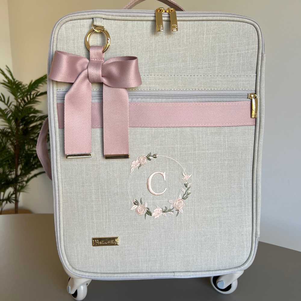 Kit Baby 4 Personalizado | Linho cru com Rosé - Imagem 2