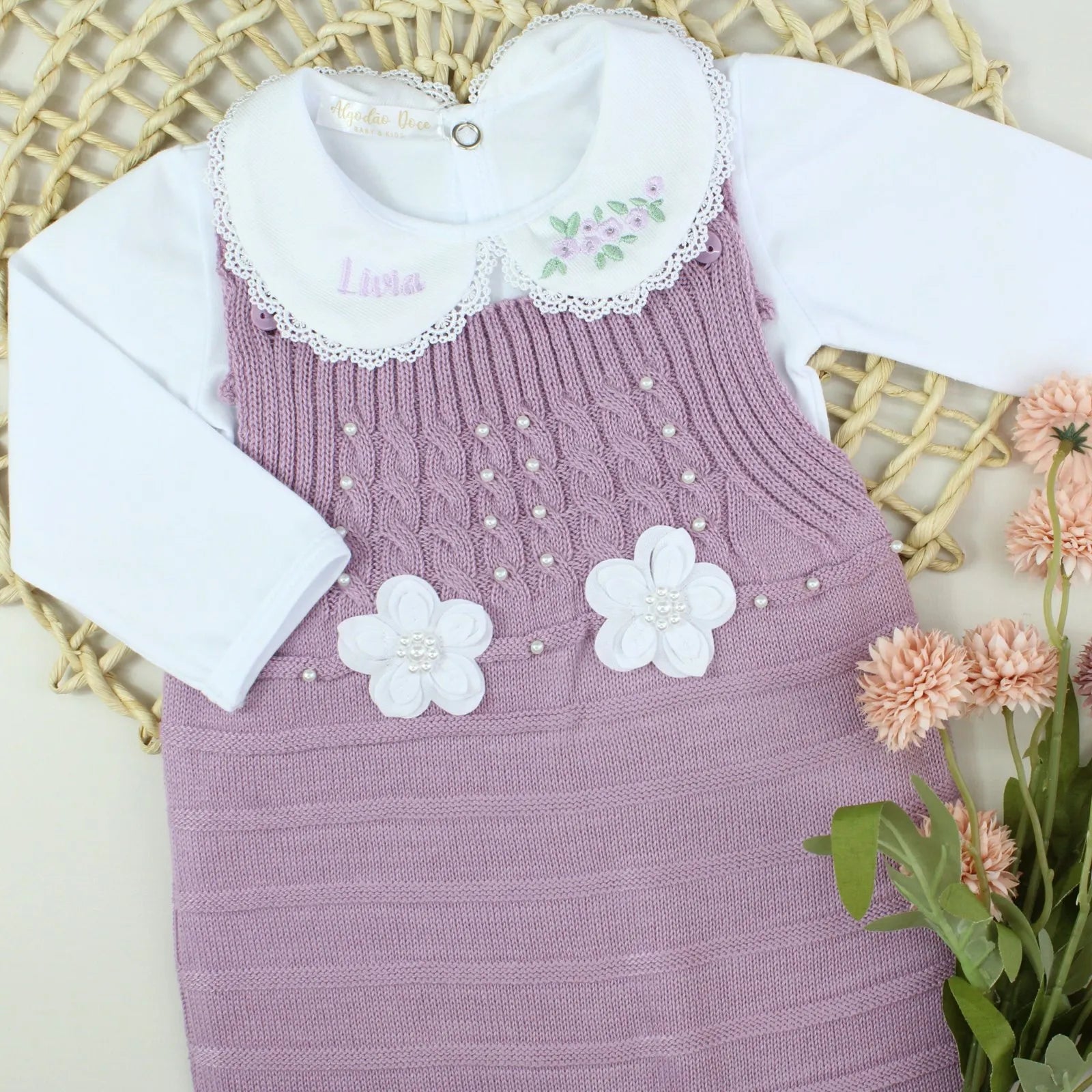 Kit Saída Maternidade Florzinhas - Personalize Com o Nome da Sua Princesa - Imagem 3