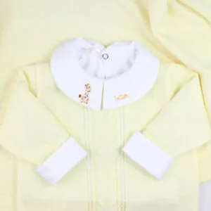 Saída De Maternidade Masculina Bebê Tricô Amarelo